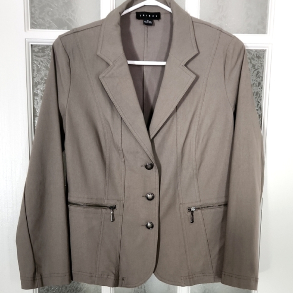 TRIBAL Green Army Blazer Jacket